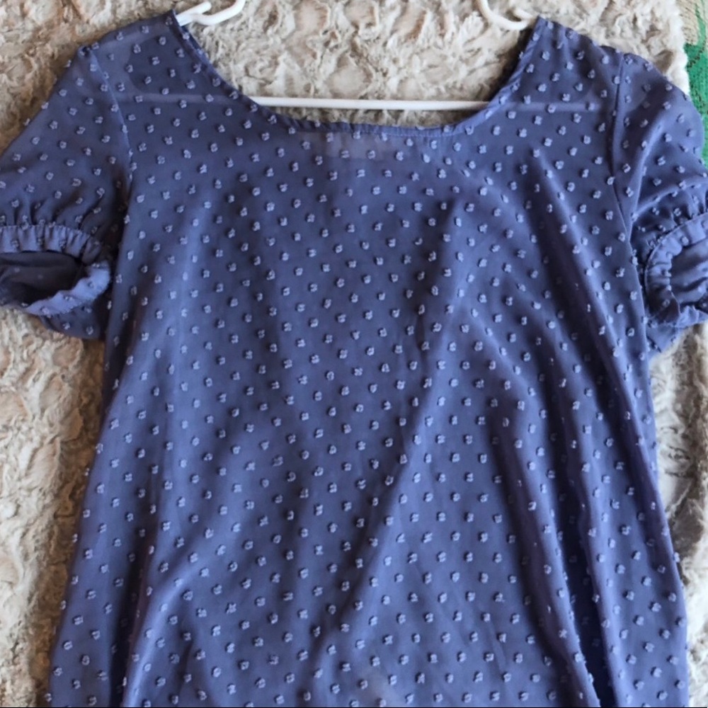 Urban outfitters sheer polka dot periwinkle top